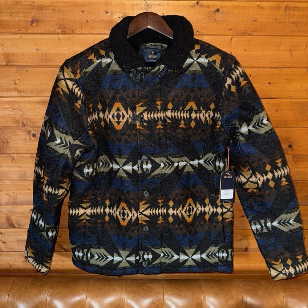Roark x Pendleton Axeman Wool Jacket Mens L Southwest Aztec Sherpa Fleece NWT